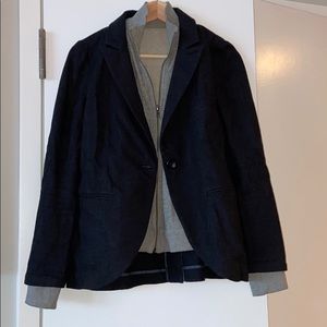 Cotton Indigo Blazer with Grey Dickey